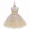 Vestidos de menina de 3 a 10 anos, roupas de malha para bebês meninas, vestido de princesa para festa de aniversário, casamento, dama de honra, verão