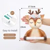 Cute Cartoon Deer Toilet Paper Holders Creative Animal Wall Mounted Hanging Roll Paper Shelf Bathroom Tissue Box Storage Rack 240318