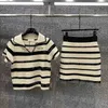 Luxury Women Dress Knits Set Rands Casual Short Sleeve kjolar Tops Outfits Designer Polo Sticked Dresses Set