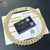 High Quality Hip Hop Cuban Link Necklace Women Baguette Moissanite 925 Silver Cuban Link Chain Necklace Bracelet