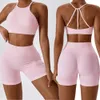 12 pçs sem costura flex correndo yoga conjunto feminino treino calça ginásio shorts de fitness feminino scrunch leggings exercício ativo wear ternos 240307