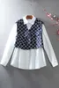 Damesblouses Shirts ontwerper Westerse stijl vest tweedelig overhemd set modieus casual los halflang OL top lente OL42