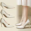 Dress Shoes Size 33-41 Women's Stiletto Heels Professional Pointed Toe Pumps Design Elegant Naked Color