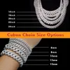 Corrente mossanita 8mm 10mm 12mm, dropshipping banhado a ouro 925 prata hip hop joias geladas moissanite cubana link chain joias