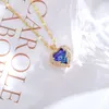 Colorful Ocean Heart Pendant Necklace Korean Style Women's Jewelry