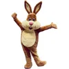 2024 Halloween Brown Rabbit Mascot Traje de Alta Qualidade Personalizar Dos Desenhos Animados Dente De Pelúcia Anime Tema Caráter Adulto Tamanho Natal Carnaval Fantasia Vestido