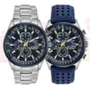 Luxury Wate Proof Quartz Watches Business Casual Steel Band Watch Men's Blue Angels World Chronograph Wristwatch 2201132758
