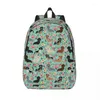 Sacos de armazenamento Dachshund Floral Florals Dog Mochila para Menino Menina Crianças Estudante Escola Bookbag Animal Canvas Daypack Kindergarten Saco Primário