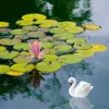 Ganso decoração do jardim estatueta piscina lagoa cisne ornamento casa realista resina parque chamarizes estátua caça simulação flutuante 240312