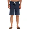 Pantalones Cortos para Hombres Hombres Tamaño Grande Verano Diario Moda Al Aire Libre Básico Suelto Transpirable Algodón Lino Causal Playa Color Sólido
