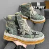 boots High Top Boots Denim Retro British Style Work Boots Men Motorcycle Boots Winter Shoes Military Boots