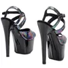 Dance Shoes Peep Toe 17CM/7inches PU Upper Plating Platform Sexy High Heels Sandals Pole 056