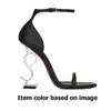 2024 New Designer Sandals High Heels Saint Laurents Luxurys Paris Dress Classics Women 10cm Platform Heel Slingback Golden Office Wedding Bottoms With Box Size 35-41