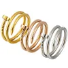 Schrauben Carter Ringe Nagelqualität Titanium Stahl Spiraler Doppelring Edelstahlkarte männliche weibliche Persönlichkeit Einfach