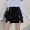 Women's Shorts Autumn Winter Black Women 2024 Slim Faux Wool Short Pants Korean Ladies Sexy Office Wear High Waist Star Zipper