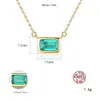 Retro Necklace S925 Silver Square Emerald Pendant Necklace European och American Fashion Women High End Collar Chain Wedding Party Jewelry's