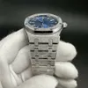 Mens Watch Fosco Case Designer Luxo Movimento Automático Relógio de Alta Qualidade Frost Shell Silvery Blue Dial Tamanho 42mm Pulseira de Aço Inoxidável Relógio de Moda