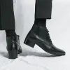 Buty klasyczne męskie buty skórzane luksusowy styl brytyjski męski ubieraj się kostki botki modne buty biznesowe zimowe buty biurowe czarne buty