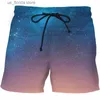 Mäns shorts Red Flame Graphic Board Shorts Men 3D Print Summer Beach Shorts Surfing Swimsuit Homme 2023 Fashion Swim Trunks Cool Ice Shorts Y240320