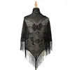 Belts Breathable Woman Scarf Shawl With Hollow Butterfly Fringe Trim