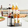 Kitchen Storage Seasoning Bottle Rack 2 Tier Coffee Syrup Organizer For Versatile Shelf Wine Bar