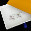 Elegant Women Girl Luxury Blue Pink Gold Silver Plated Ear Stud Earring Brand Designer Stainless Steel Fashion Jewelry Accessories Wholesale With Box High Quality