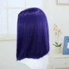 Syntetiska peruker Purple Short Synthetic Costume Wig For Raven Superhero Cosplay Straight Middle Part Bob 14Inches for Dress Up Party Festival 240318