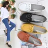 HBP Non-Brand Casual shoes Ladies Synthetic Genuine Leather Nurses Working Flat Tenis Moccasins woman solid slip on boat shoes for women