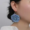 Fleur bleue femmes Eardrop mode tissu Denim tissu 2024 Imitation perle luxe Banquet boucles d'oreilles de mariage pour femme bijoux 240311