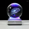 Decorative Figurines 3D Galaxy Lamp Creative Multi Colour Atmosphere Night Light Moon With Stand Internal Engraving Glowing Ball Christmas