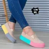 HBP Non Brand 2024 Autumn Big Size 43 Womens New Color Sole Stitching Round Head Fashion Casual Shoes