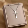 Pendant Necklaces Cross Streetwear Grunge Y2K Pendants Male Chains Christian Choker Fashion Stainless Steel Necklace for Women Jewelry