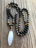 Pendant Necklaces YA6002 Quartz Obsidian Tiger Eye Pyrite Stone Beads Handmade Necklace