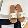 Sandal tofflor män kvinnor designer cel mules loafer halmväv bild 2024New utomhus inomhus mule ine sexiga casual skidreglage platt sandale promenad gåva med låda rs e