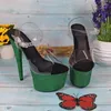 Dansskor 006 PVC Uppre Color High Heel Sandals 17cm /7inch Sexig modellshow och poldans