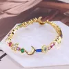 Bracelets de charme Modish Ornement Créatif Mignon Bébé Éléphant Étoile Lune Amour Couleur Soleil Yeux Multi-pendentif Bracelet