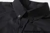 The correct version of B family's autumnwinter lapel black unisex shirt with shadow residual letter print long sleeved button up shirt {category}