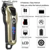 Elektrische Ruckeher Kemei Herren Electric Scissor Professional Scissor USB Quick Ladeschere mit LCD -Display Q240318