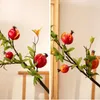 Decorative Flowers Simulated Living Rooms Offices Party 1pc Plants Artificial Pomegranate Bedrooms Branch Silk Cloth Durable