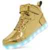 HBP 부부를위한 HBP 비 브랜드 인기 LED 신발 Compect Leisure 및 Shining White Shoes를위한 어린이 신발