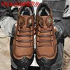 Botas Inverno Khaki Casual Couro Lace-up para Homens Sapatos Motocicleta Brown Tooling Lazer Caminhada Preto Masculino