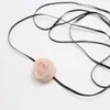 Choker Rose Flower Mesh Garen Leer Touw Vintage Kraag Bruiloft Ketting