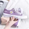 Boots Candy Color Canvas Flat Shoes Women Sneakers Casual Daisy Flats Simple Classic Laceup Zapatos Purple Espadrilles Plush man shoe