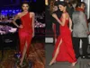 Kendall Jenner Elegant Celebrity Dresses 2019 Sheath One 어깨 발목 길이 공식 이브닝 드레스 가운 측면 컷 아웃 커스텀 PR7555303