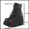 HBP Non-Brand New Donna Punk Gotico Stivali da moto Stivaletti con plateau Donna Zeppa Donna Nero Rosa Grosso tacco alto Scarpe