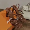 Sandały Summer Buty na wysokim obcasie Kobiety z tyłu paski skórzane sztylet Sandanls 8,5 cm luksusowe projektanci Sandały wieczorne buty ślubne