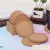 Party Favor Classic Round Plain Cork Coasters Drick vinmattor Matjuice Pad For Gift Drop Delivery Home Garden Festle Supplies Event DHTE0