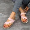 Stövlar sommar kvinnors sandaler mode tjocka botten öppna tå skor utomhus casual japanska flipflops 3643 stor storlek märke kvinnor skor