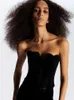 Women Summer Sexy Strapless Backless Heart Black Bandage Tops Celebrity Designer Fashion High Street Top240318