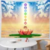 Arazzi Statua di Buddha Meditazione 7 Chakra Arazzo appeso Mandala Panno da parete Tappetino yoga Boho Home Decor